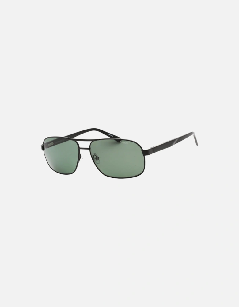 Green PZ Lensed Matte Black Sunglasses