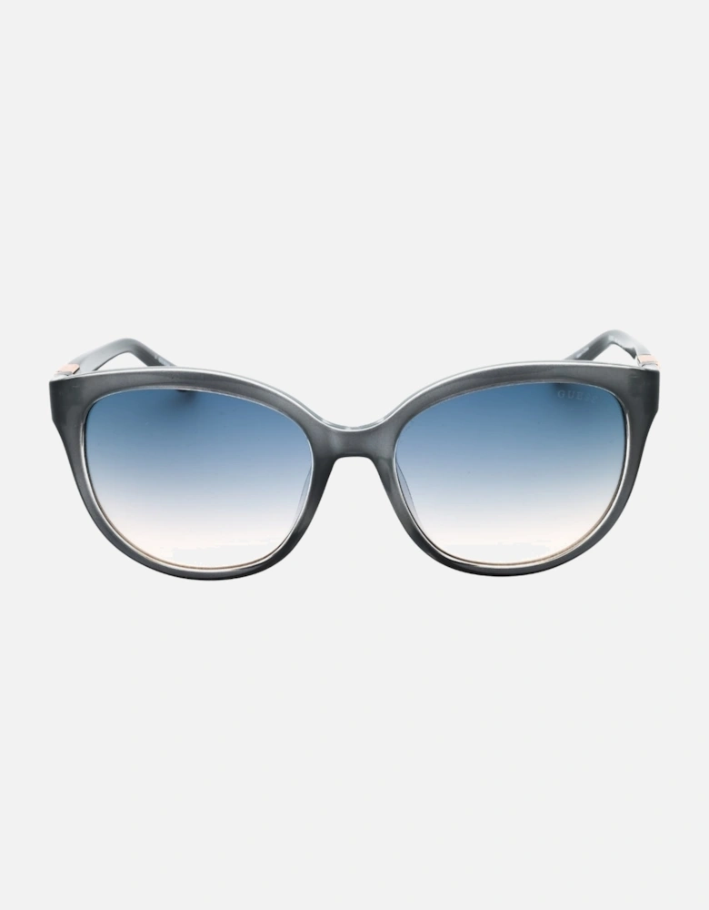Grey Framed Gradient Blue Lensed Sunglasses
