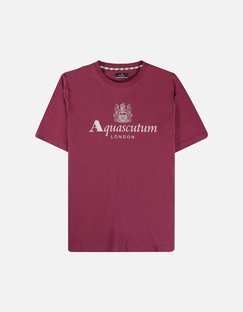 Aquascutum Active Big Logo Burgundy T-Shirt