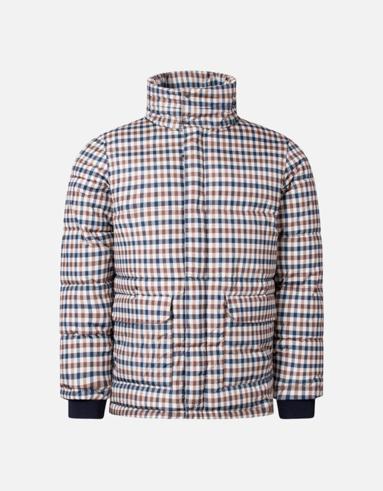 Aquascutum Active Puffer Beige Check Jacket