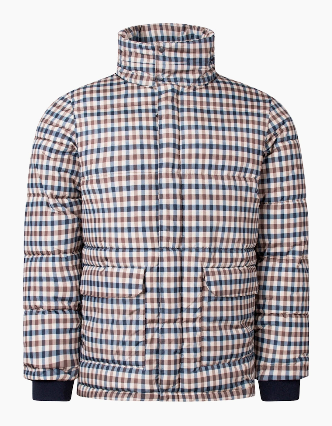 Aquascutum Men's Beige Active Puffer Check Jacket  46/Regular Xxxl