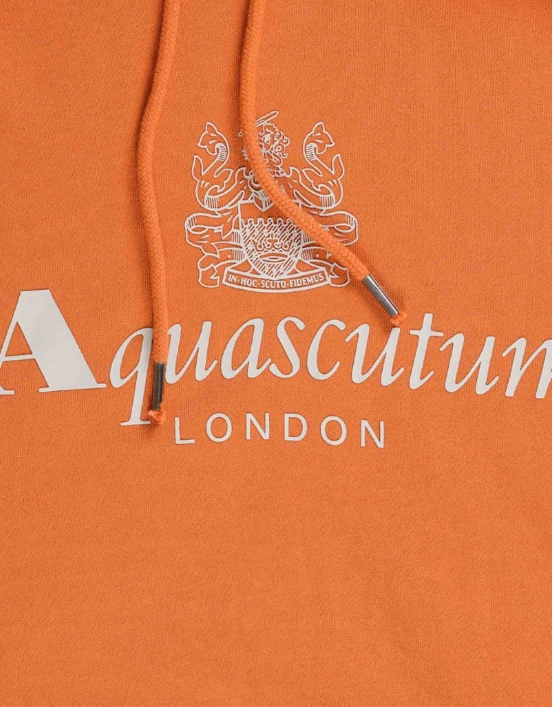 Aquascutum Active Big Logo Orange Hoodie