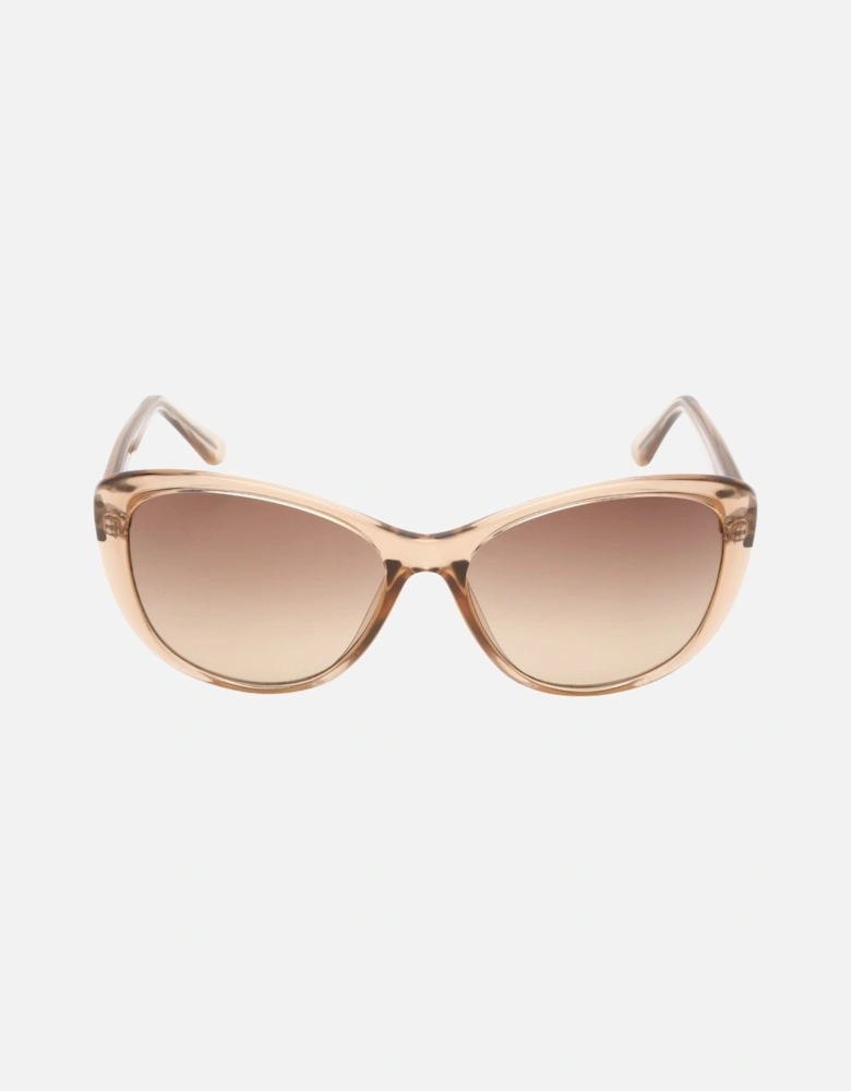 Crystal Beige Frame Brown Gradient Lensed Sunglasses