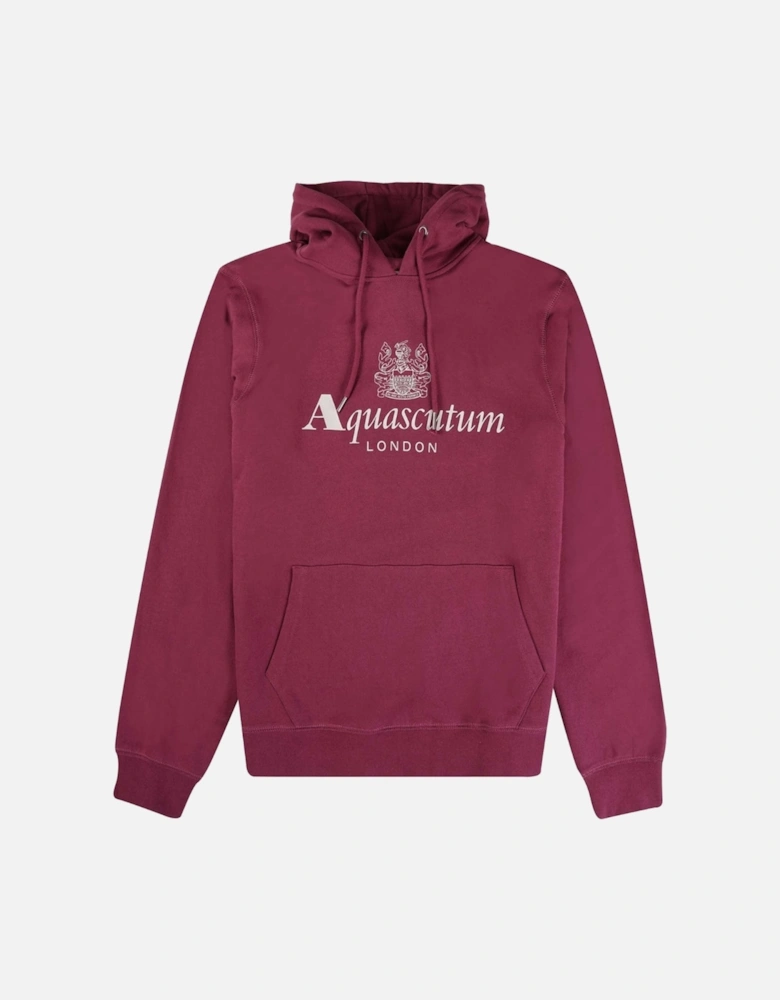 Aquascutum Active Big Logo Burgundy Hoodie