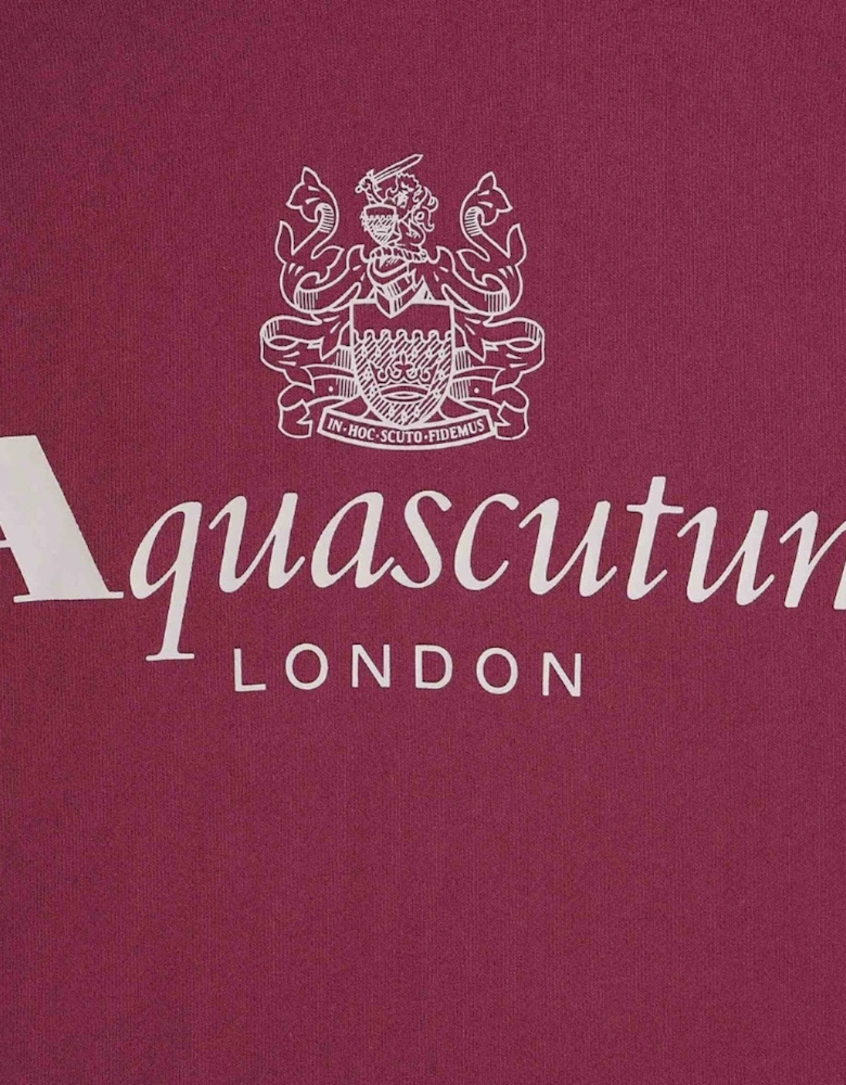 Aquascutum Active Big Logo Burgundy Hoodie