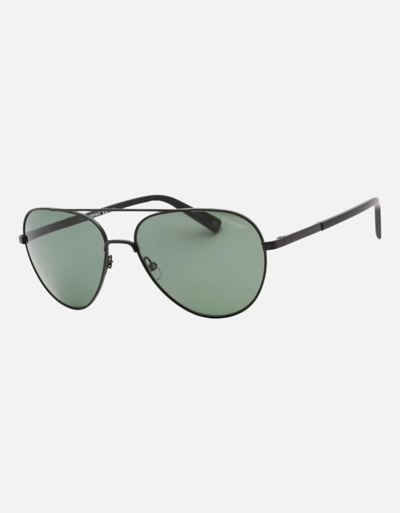 Matte Black Framed Green PZ Lensed Sunglasses