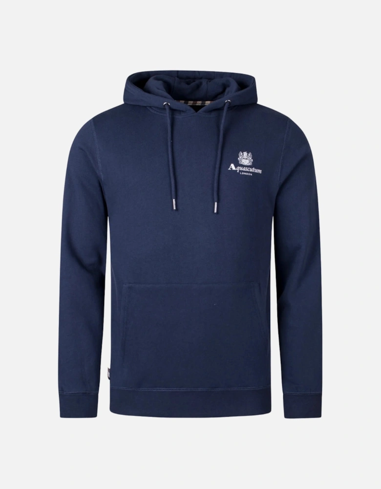 Aquascutum Active Small Logo Navy Blue Hoodie