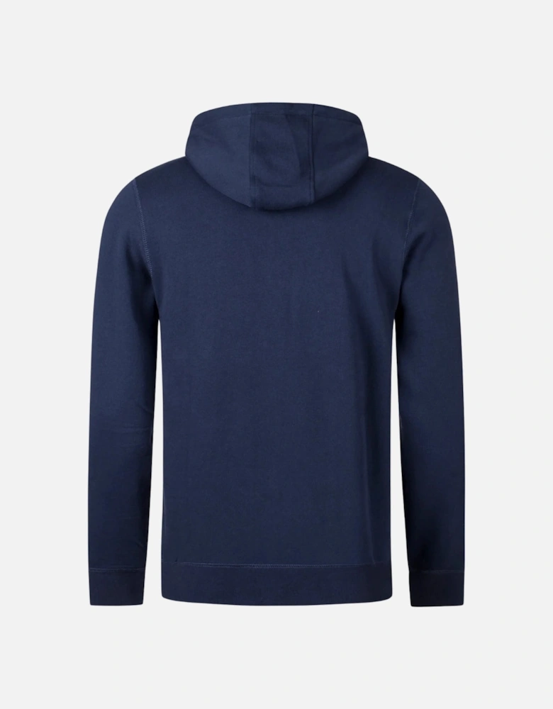 Aquascutum Active Small Logo Navy Blue Hoodie