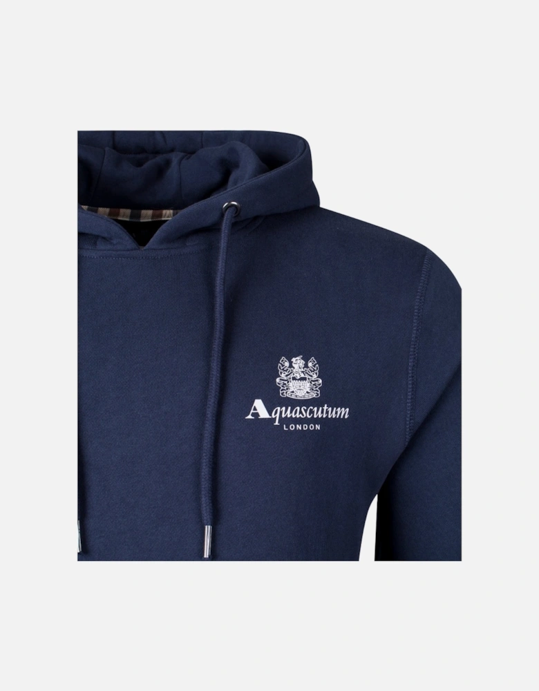 Aquascutum Active Small Logo Navy Blue Hoodie