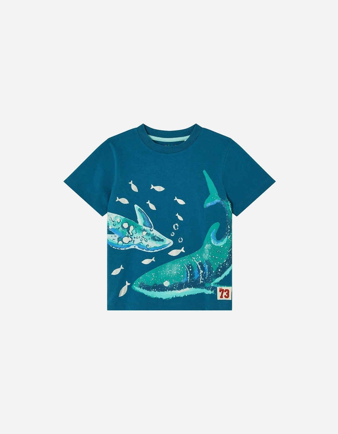 Boys Sea Shark Short Sleeve Tshirt - Blue, 2 of 1