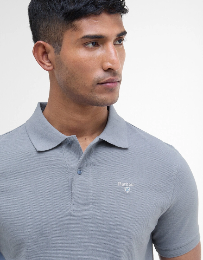 Sports Polo Shirt - Washed Blue
