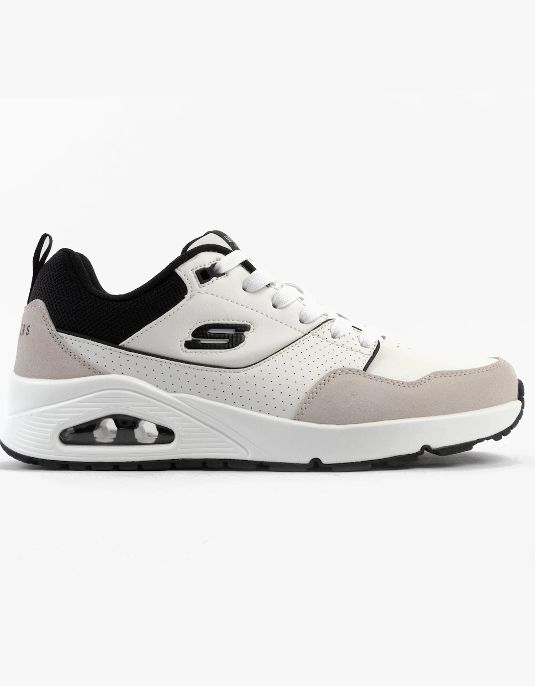 UNO - RETRO ONE Mens Trainers White Mono/Black, 7 of 6