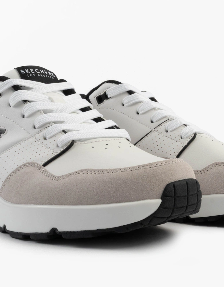 UNO - RETRO ONE Mens Trainers White Mono/Black