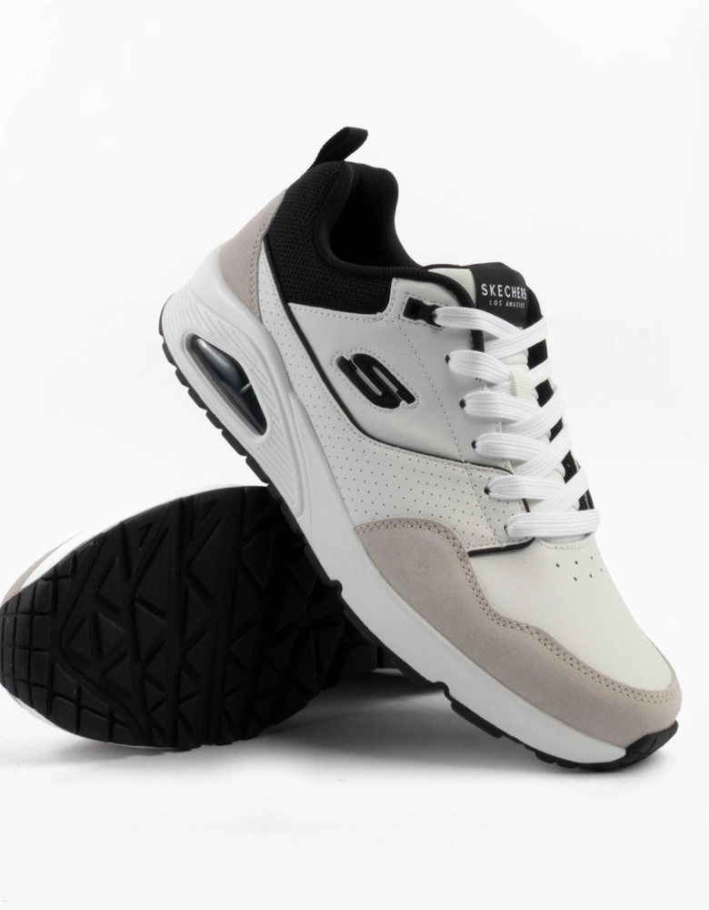UNO - RETRO ONE Mens Trainers White Mono/Black