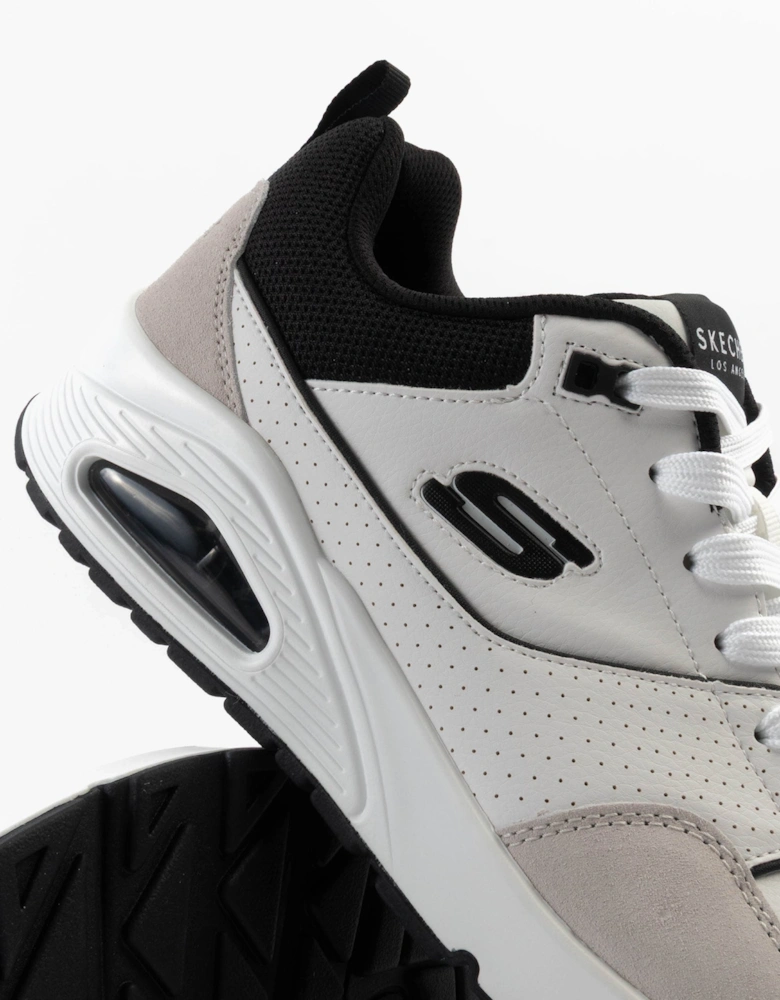 UNO - RETRO ONE Mens Trainers White Mono/Black