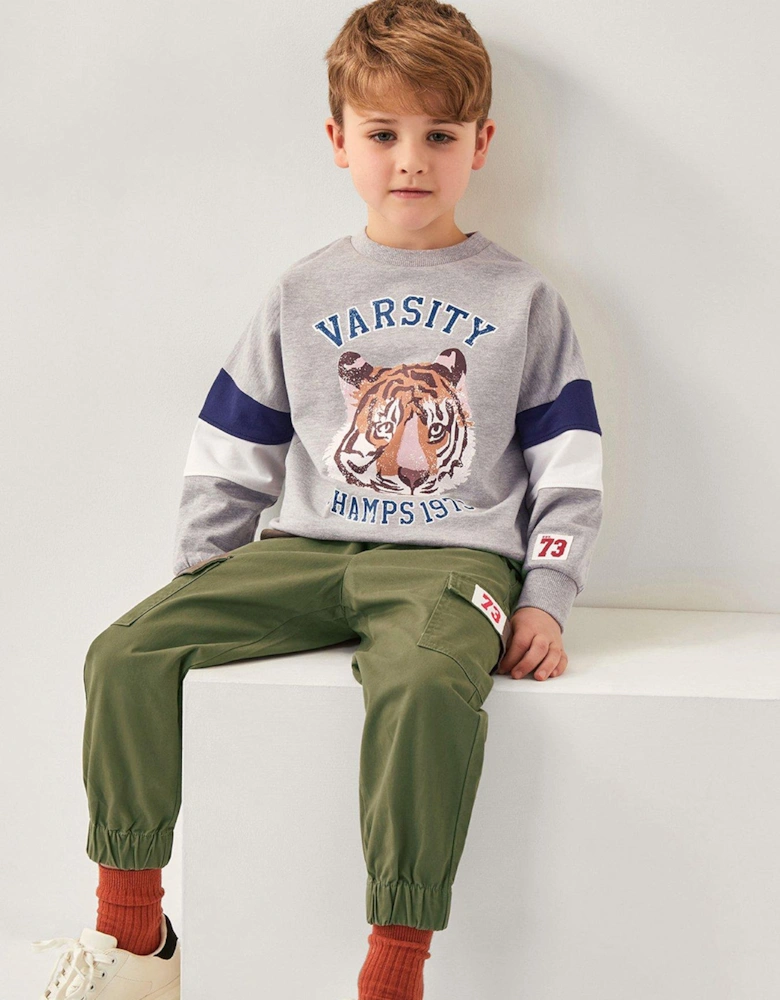Boys Varsity Tiger Sweatshirt - Grey
