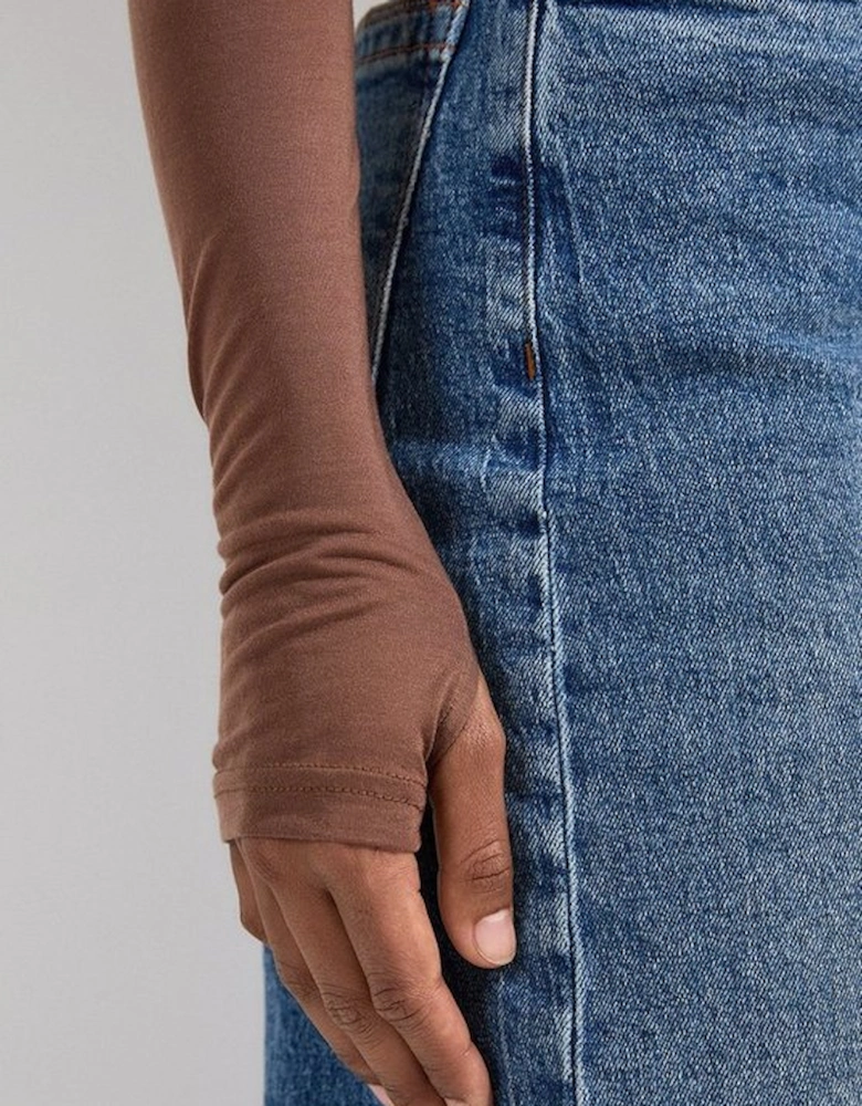 Premium Tencel Jersey Wrap Detail Long Sleeve Top