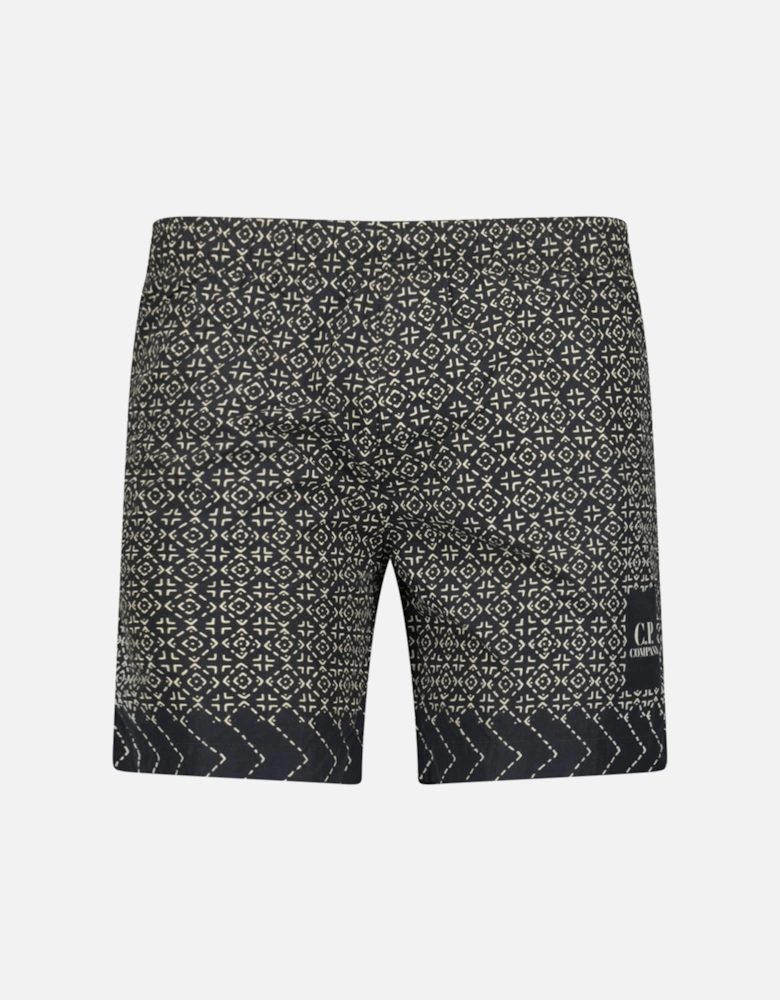 Print Baja Print Flatt Nylon Logo Swim Shorts Black