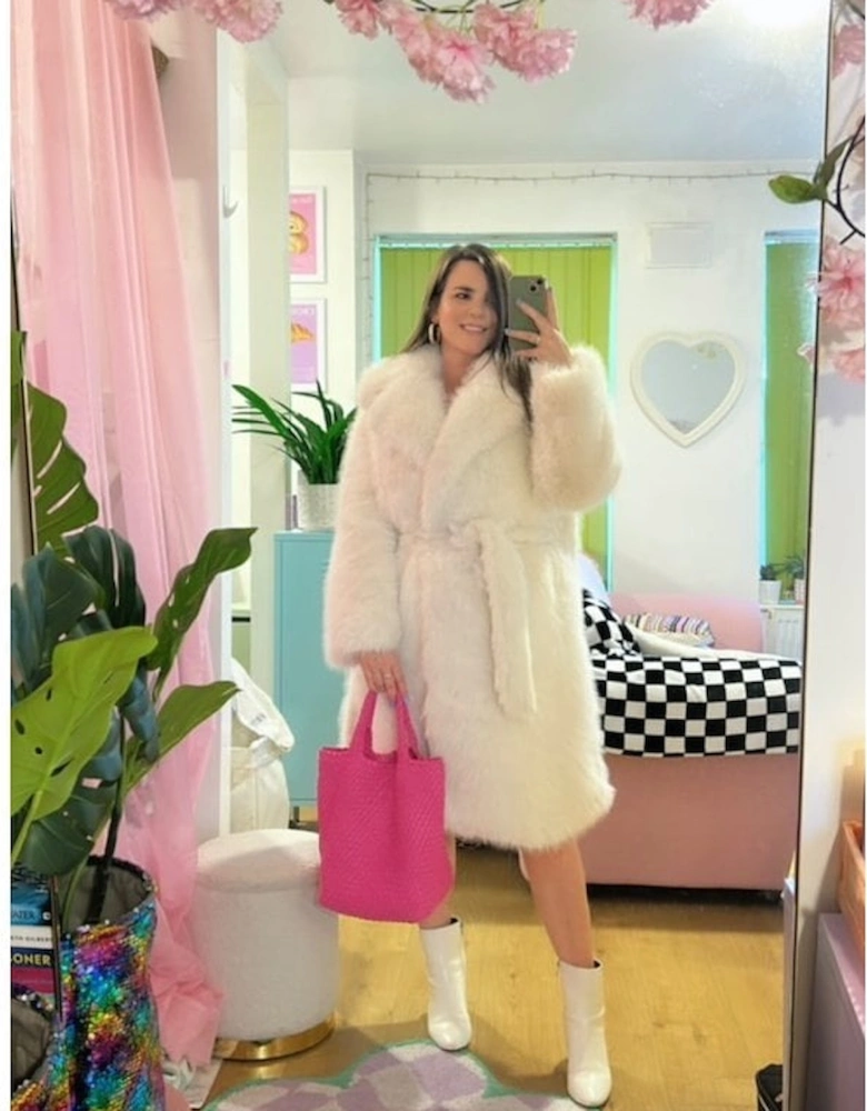 Bamboo Faux Fur Cream Coat