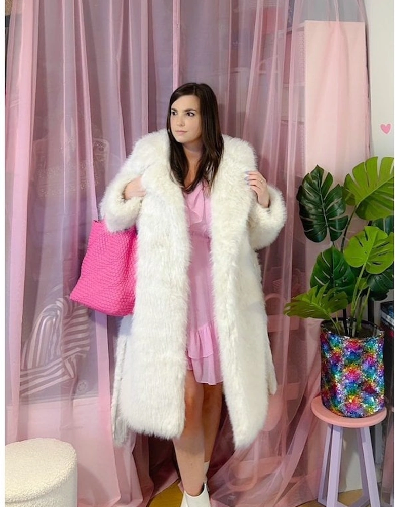 Bamboo Faux Fur Cream Coat