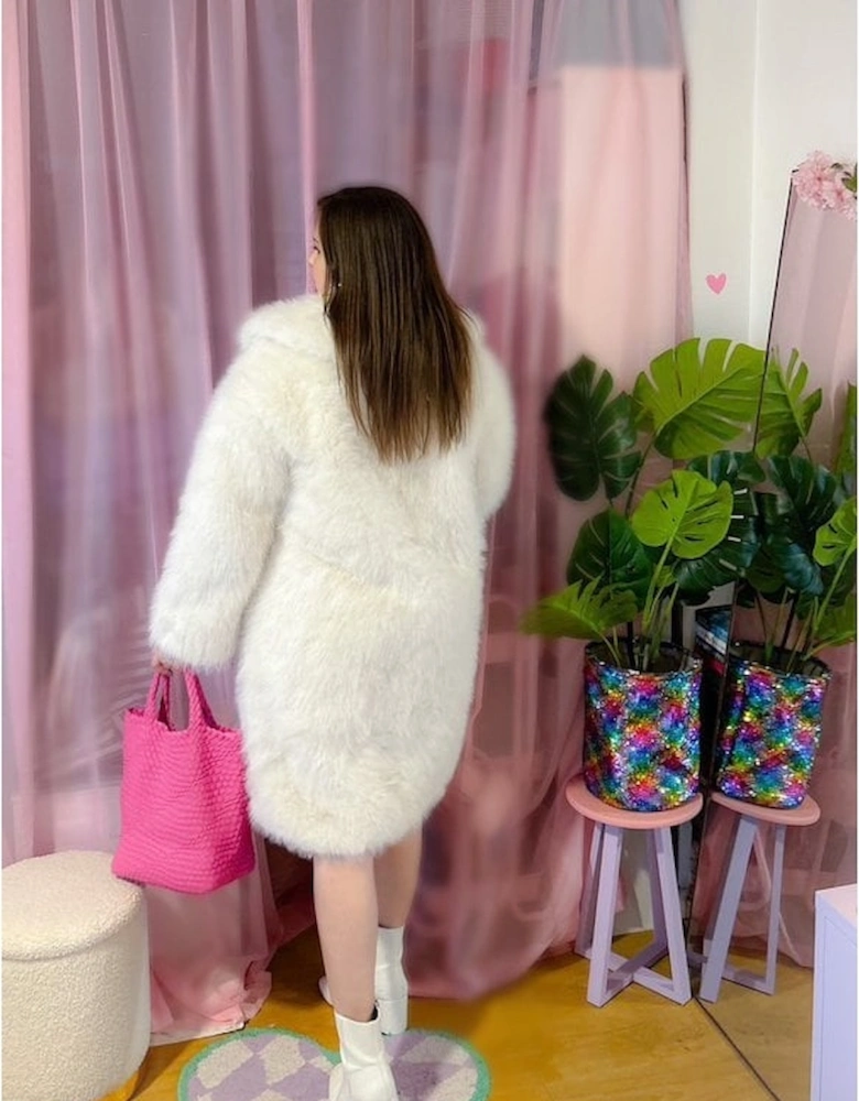 Bamboo Faux Fur Cream Coat