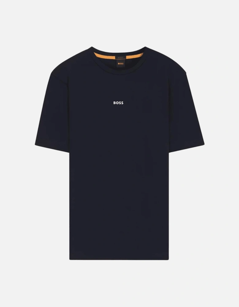 T-Chup Logo Print Relaxed Fit Dark Blue T-Shirt