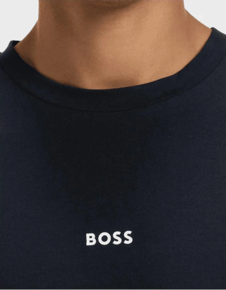 T-Chup Logo Print Relaxed Fit Dark Blue T-Shirt