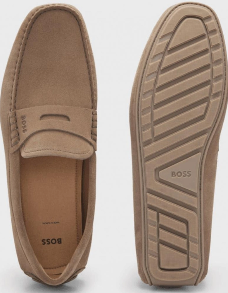 Noel_Mocc Suede Moccasin Beige Loafers