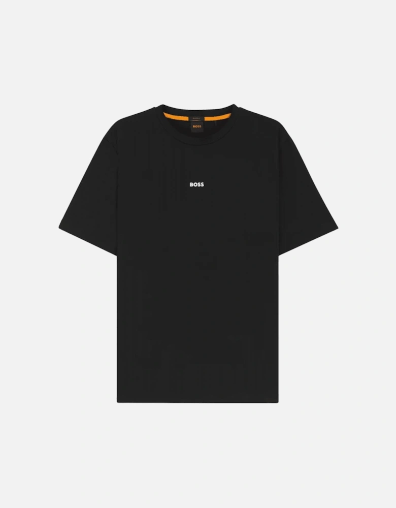 T-Chup Logo Print Relaxed Fit Black T-Shirt