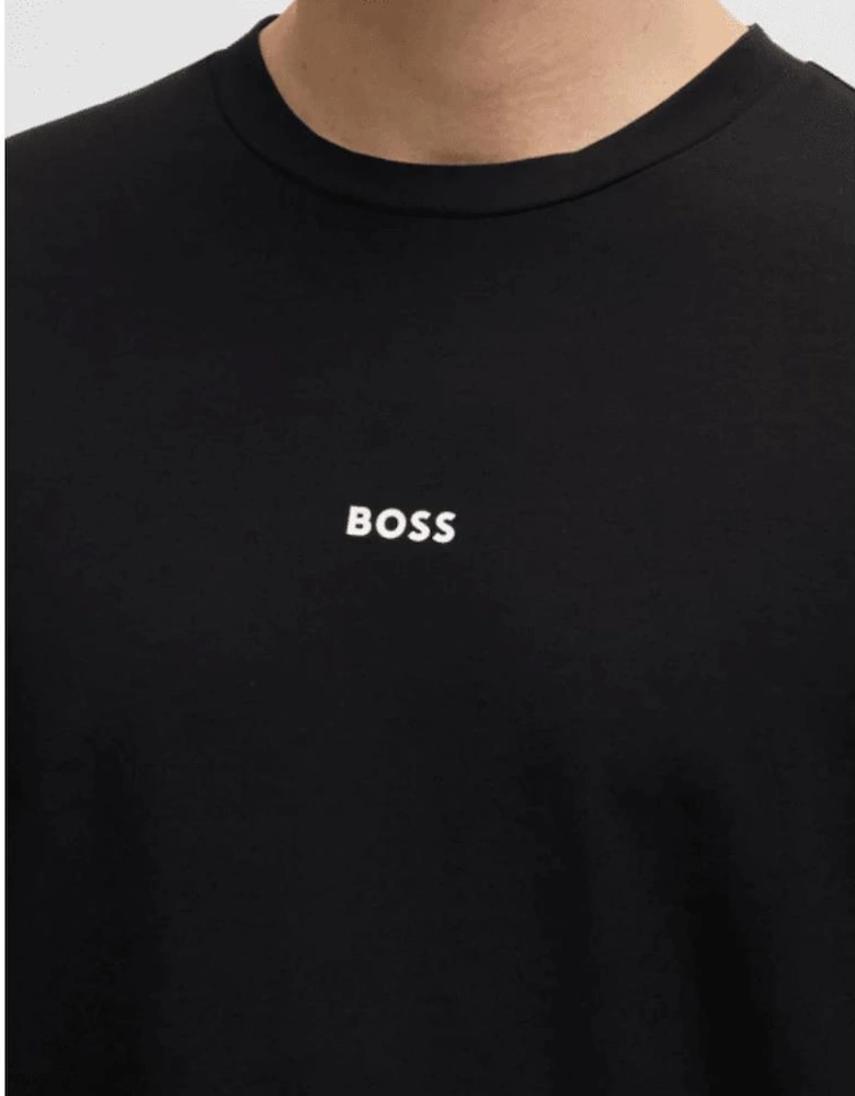T-Chup Logo Print Relaxed Fit Black T-Shirt