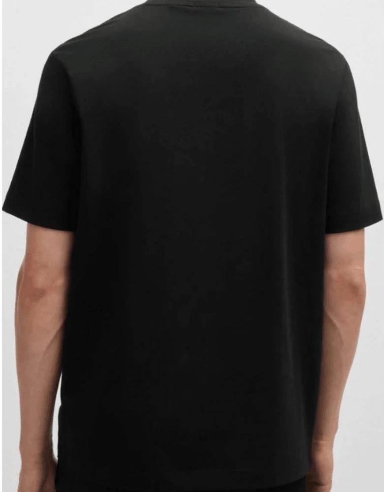 T-Chup Logo Print Relaxed Fit Black T-Shirt