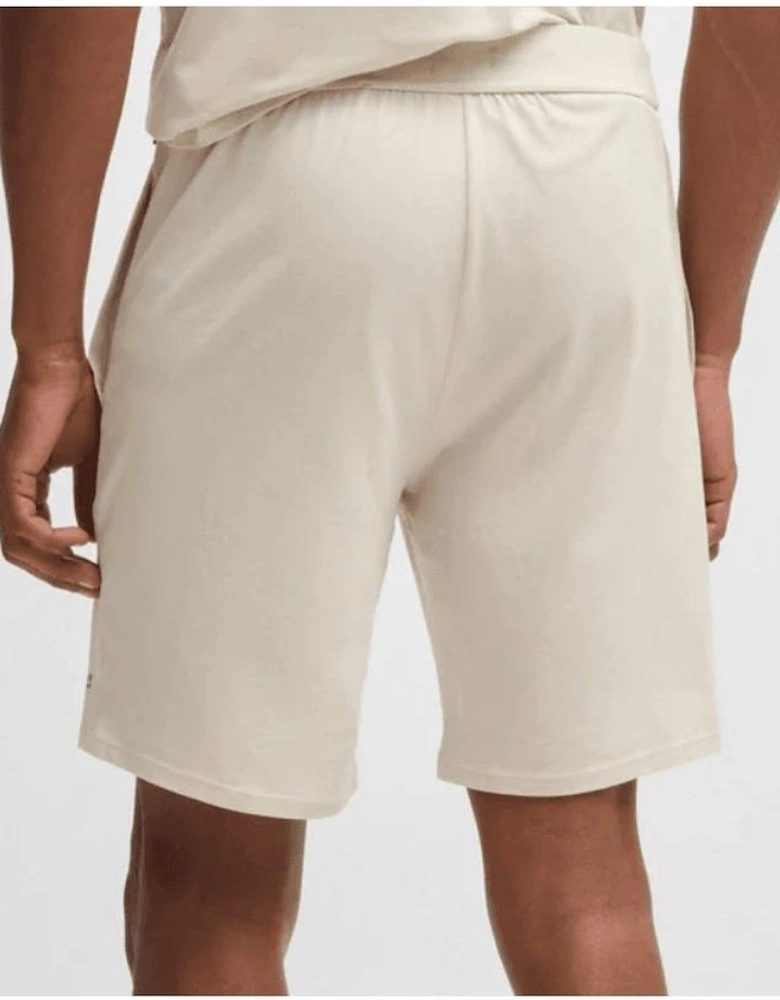 Unique Logo Print Beige Shorts