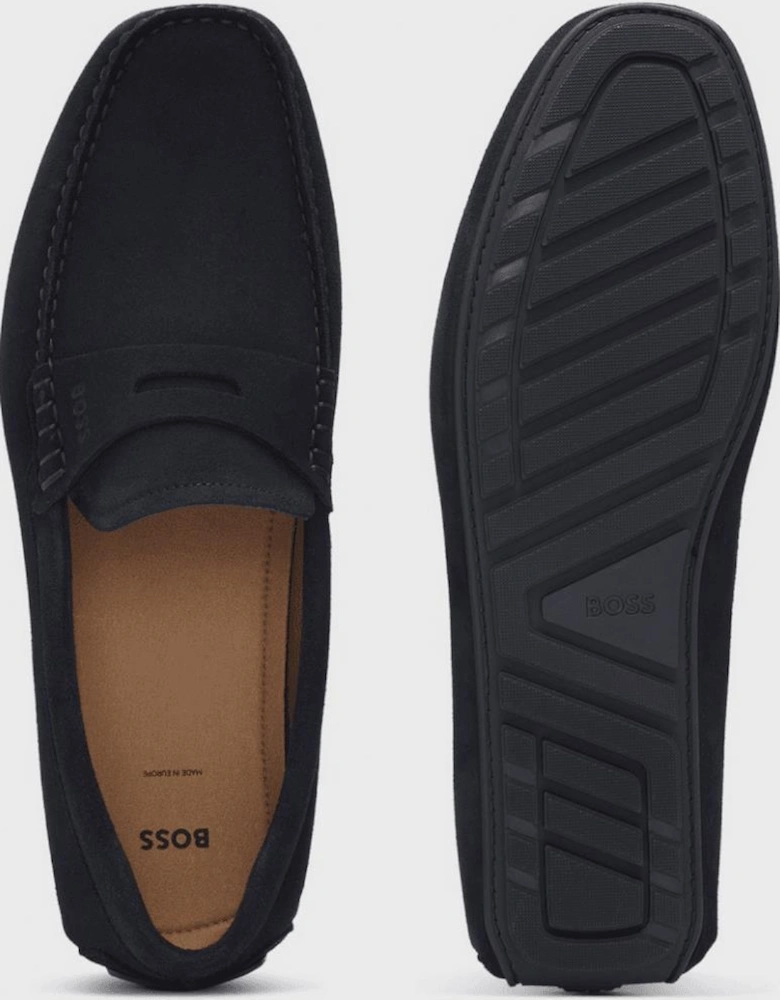 Noel_Mocc Suede Moccasin Dark Blue Loafers