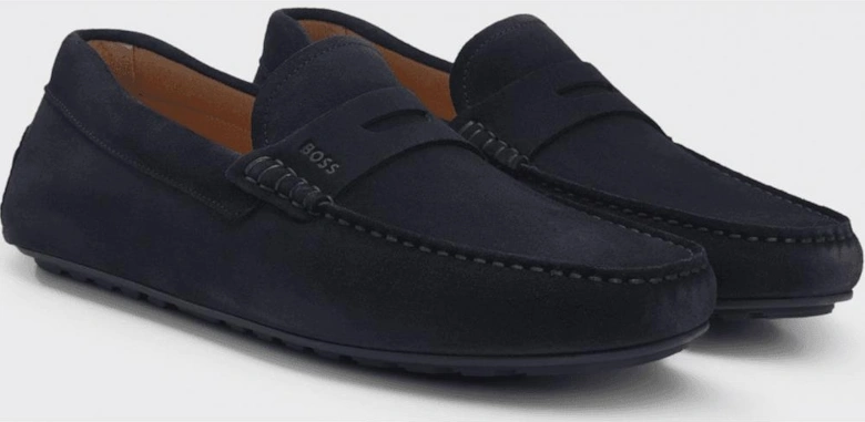 Noel_Mocc Suede Moccasin Dark Blue Loafers