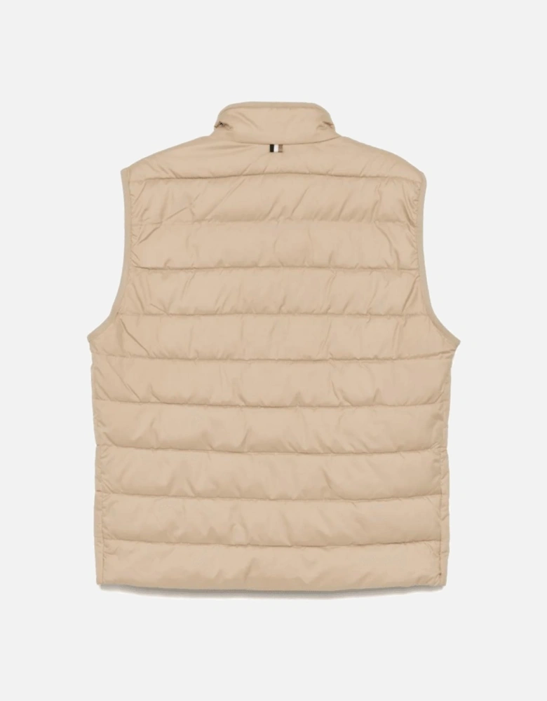 H-Cenito Logo Print Beige Gilet