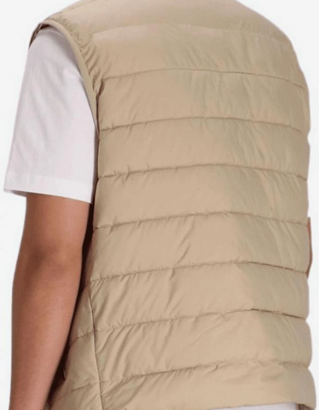 H-Cenito Logo Print Beige Gilet