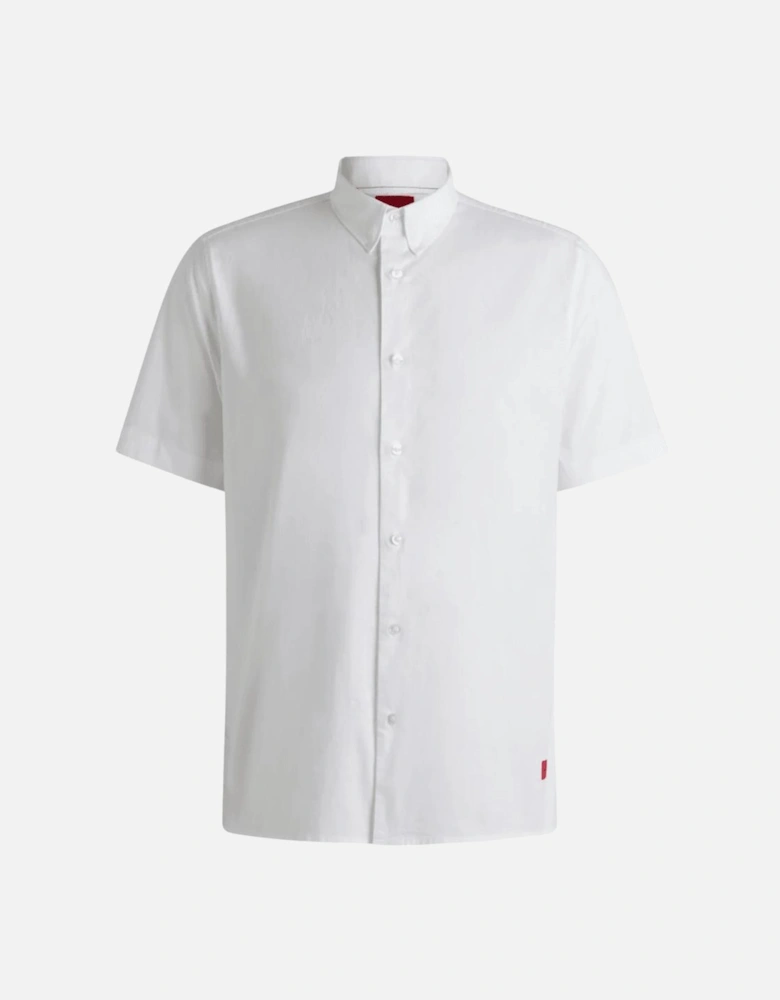 Ebor Relaxed Fit Short Sleeve White Shirt