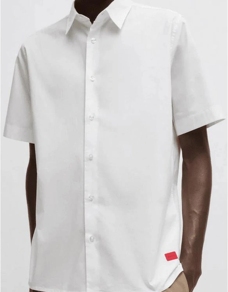Ebor Relaxed Fit Short Sleeve White Shirt