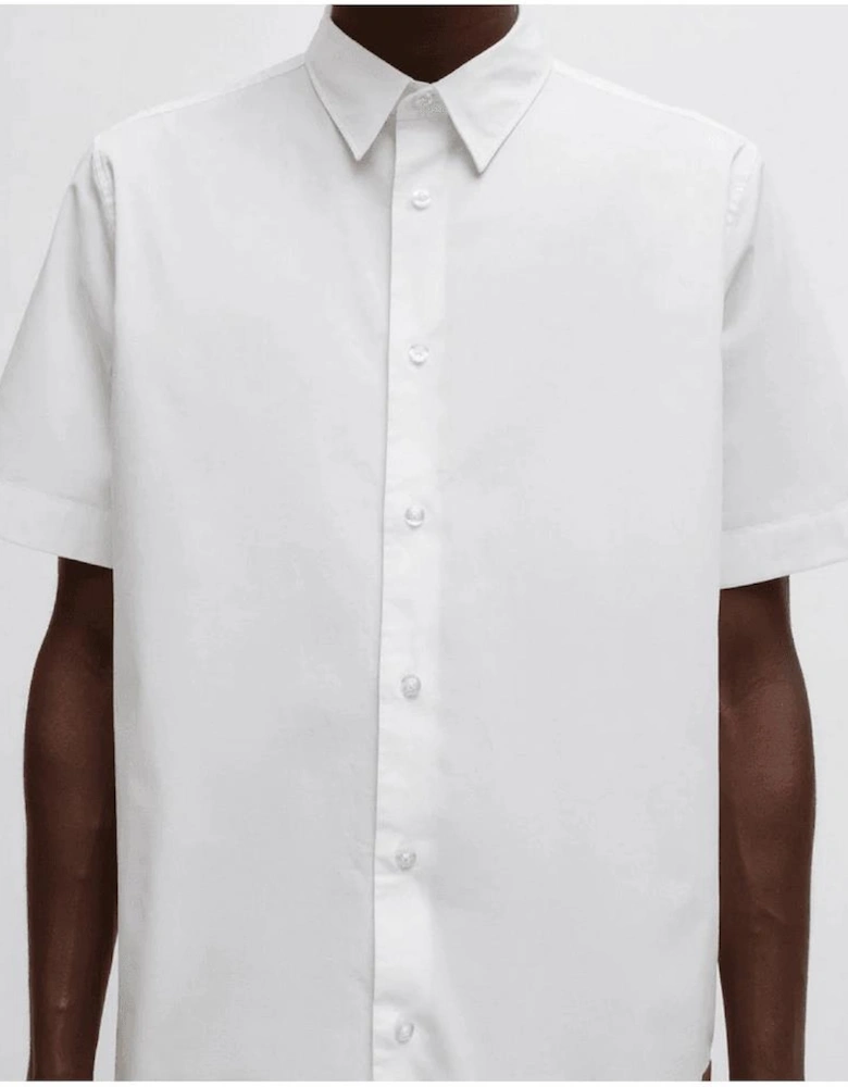 Ebor Relaxed Fit Short Sleeve White Shirt