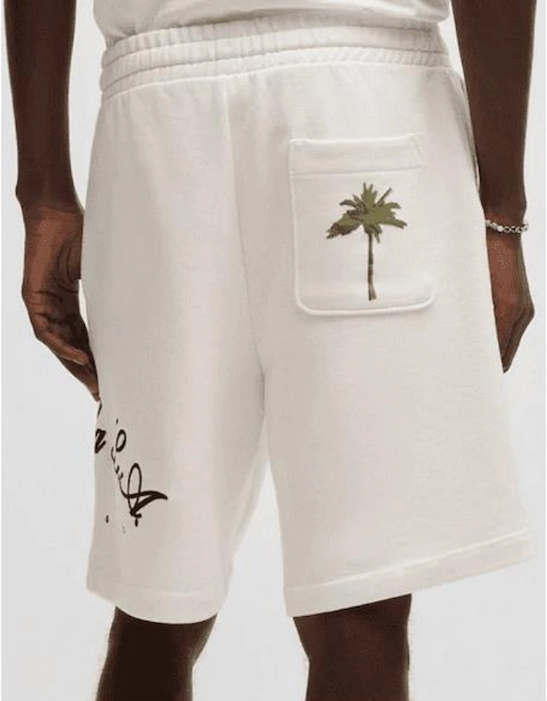 Duold Palm Tree Design Beige Shorts