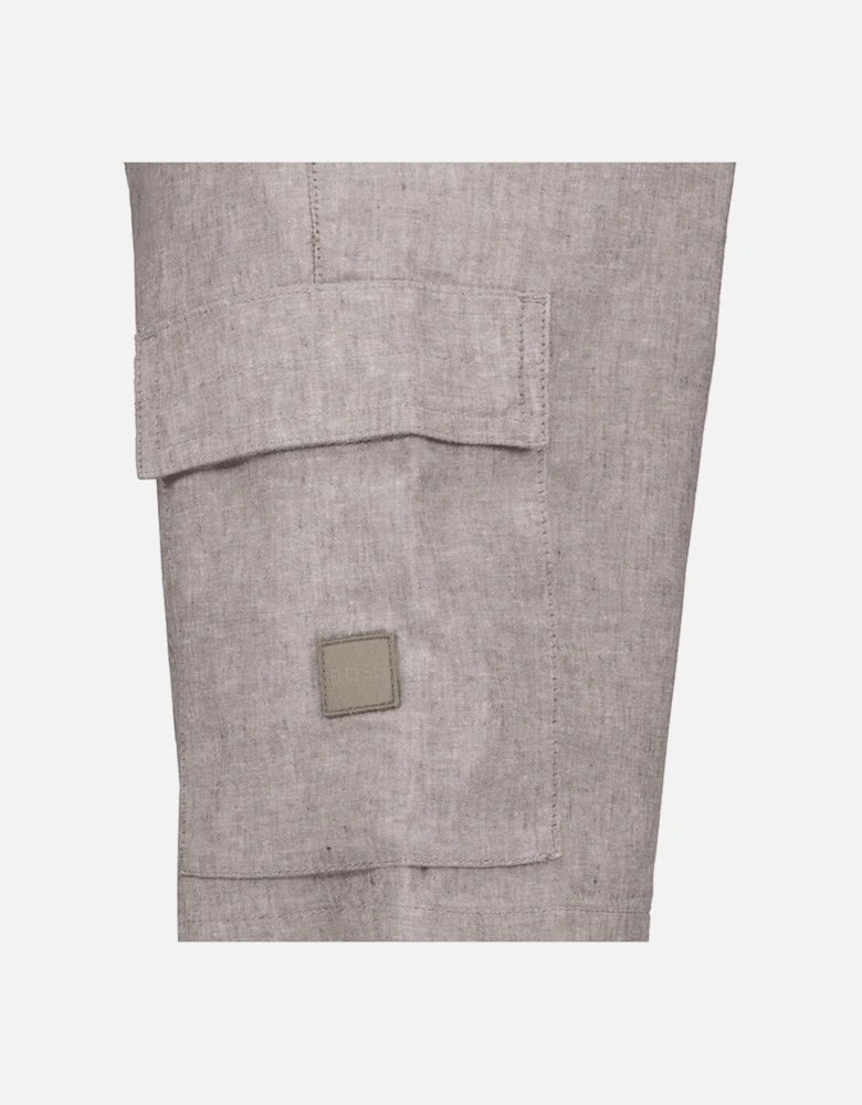 Sisla-9 Patch Logo Grey Cargo Shorts