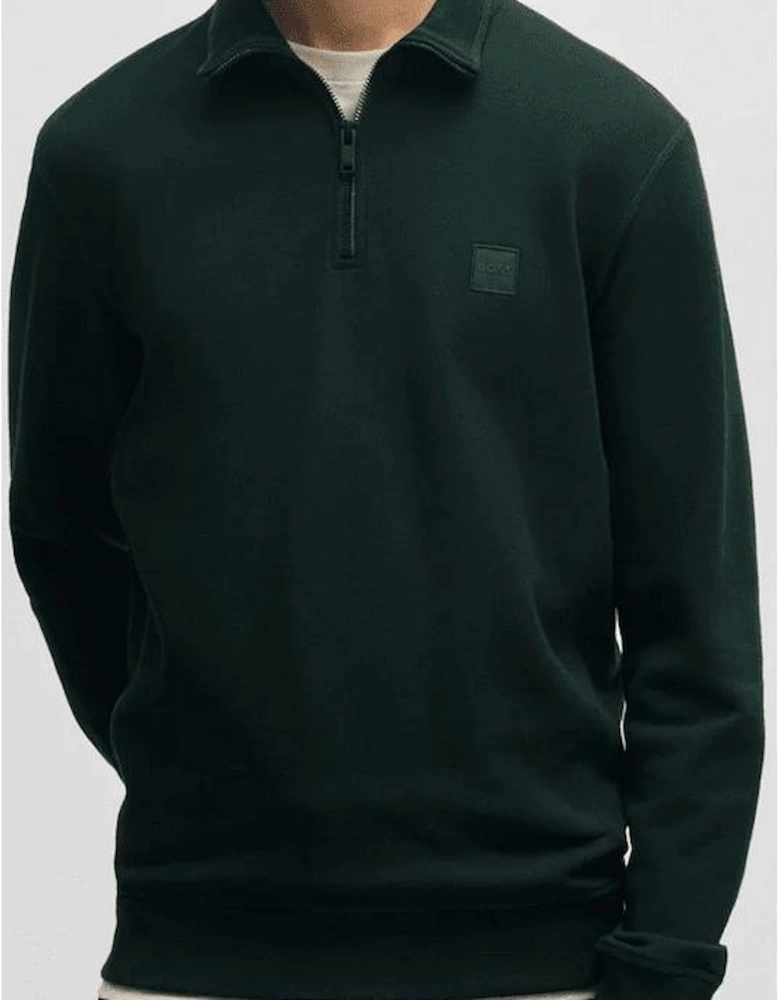 Zetrust Zip Neck Dark Green Sweatshirt