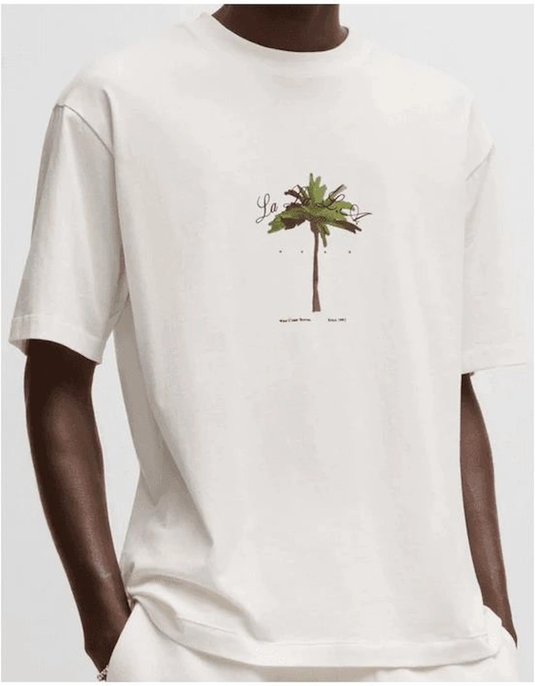 Duwold Palm Tree Print Beige T-Shirt