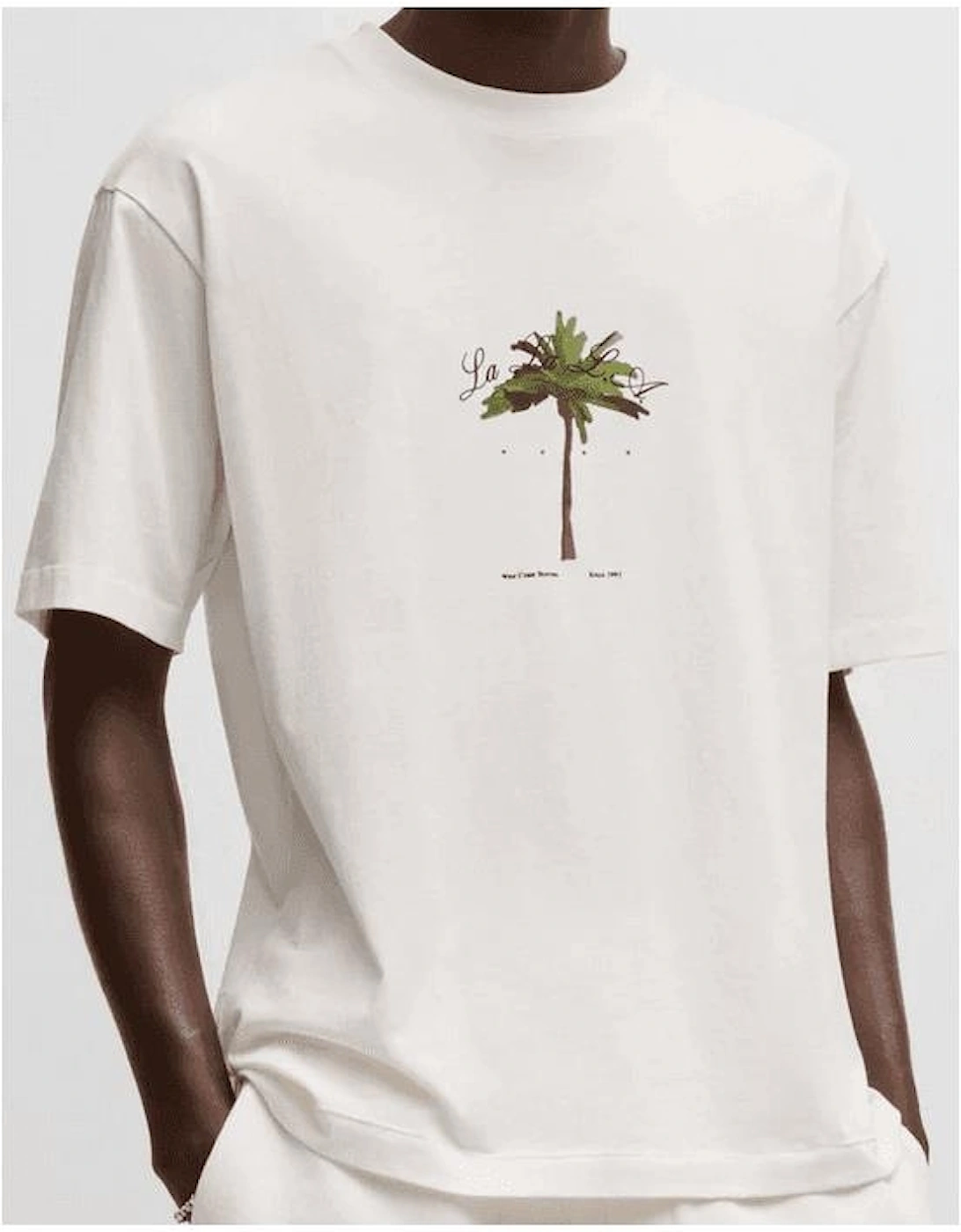 Duwold Palm Tree Print Beige T-Shirt
