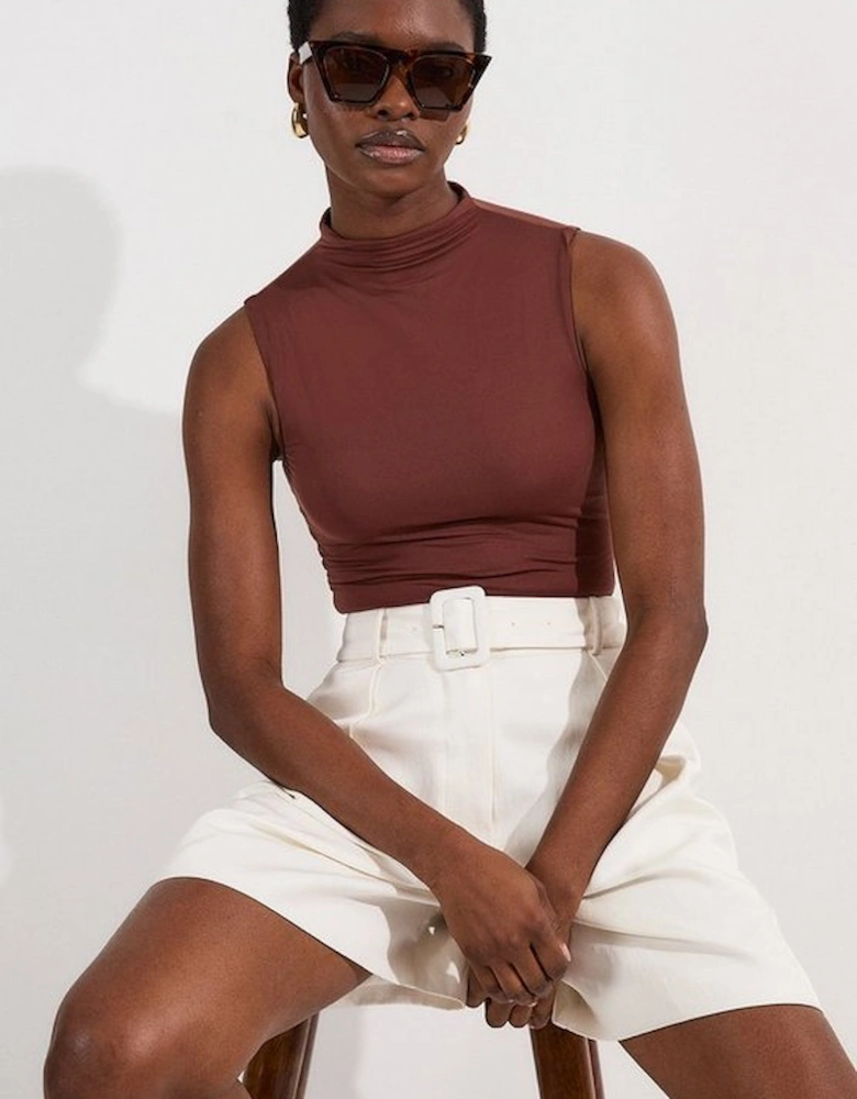 Contour Jersey Sleeveless High Neck Bodysuit