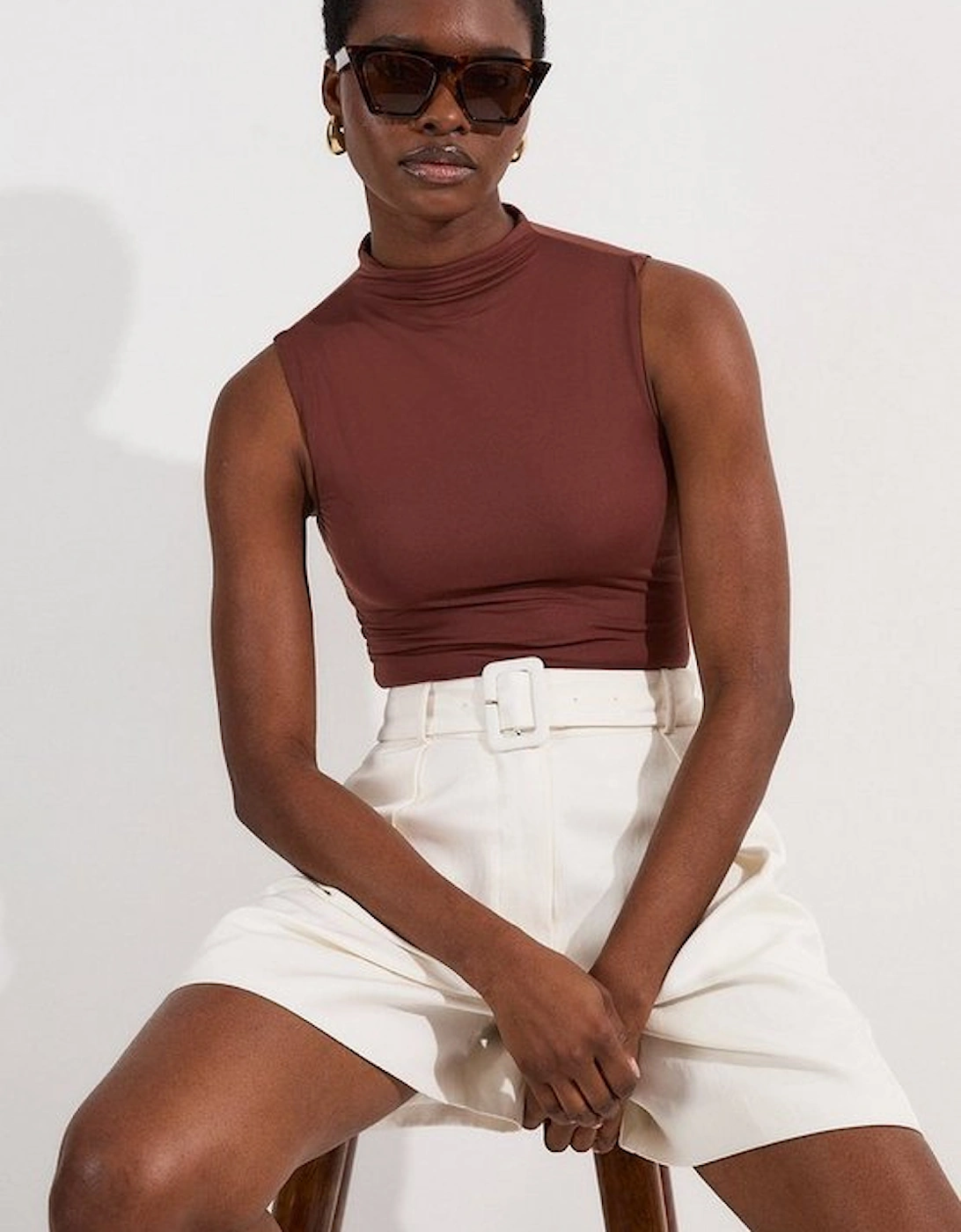 Contour Jersey Sleeveless High Neck Bodysuit, 5 of 4