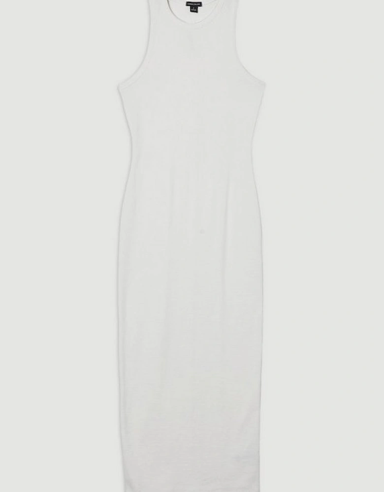 Compact Jersey Ribbed Sleeveless Maxi Dress