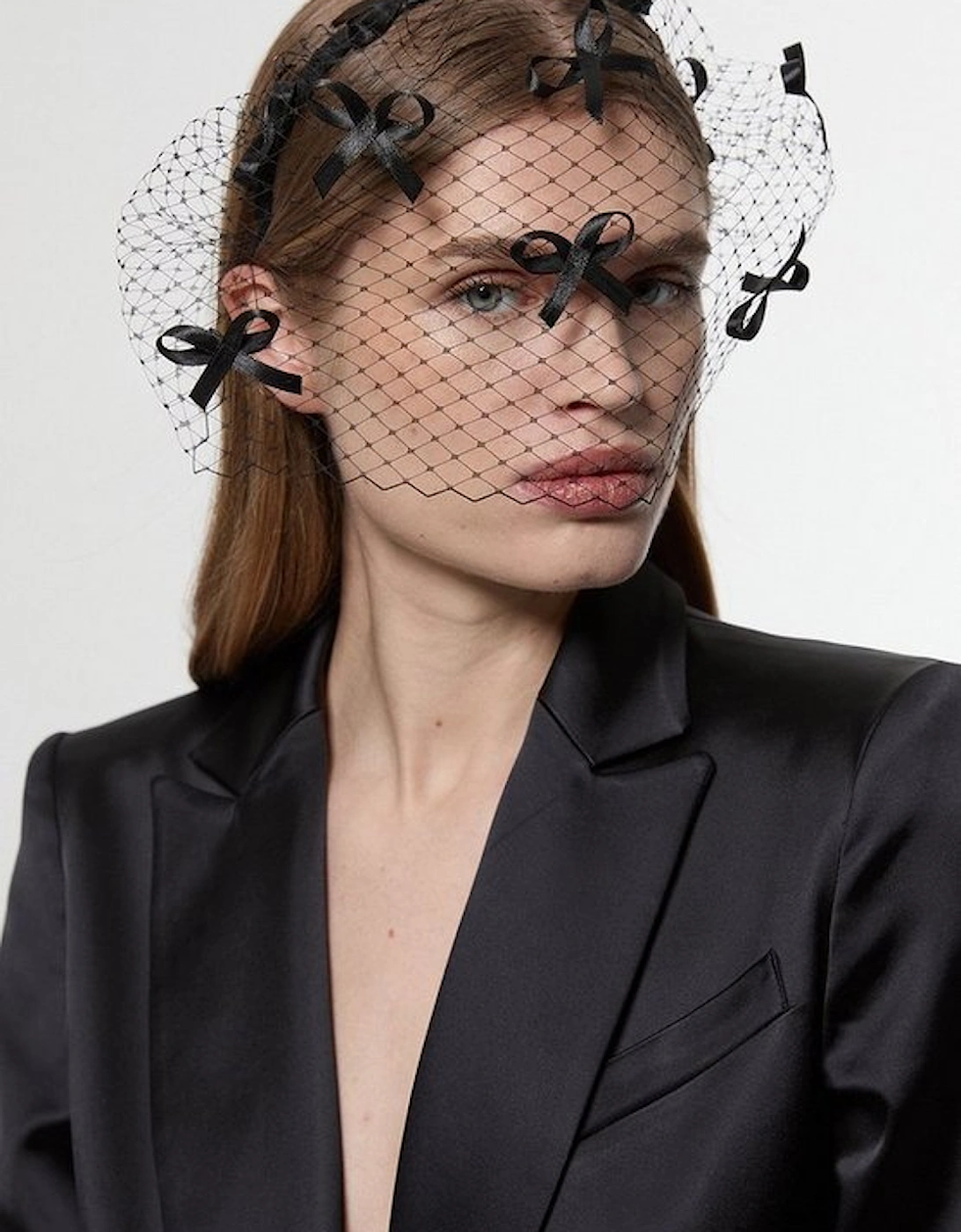 Mesh Bow Detailed Netting Fascinator, 4 of 3