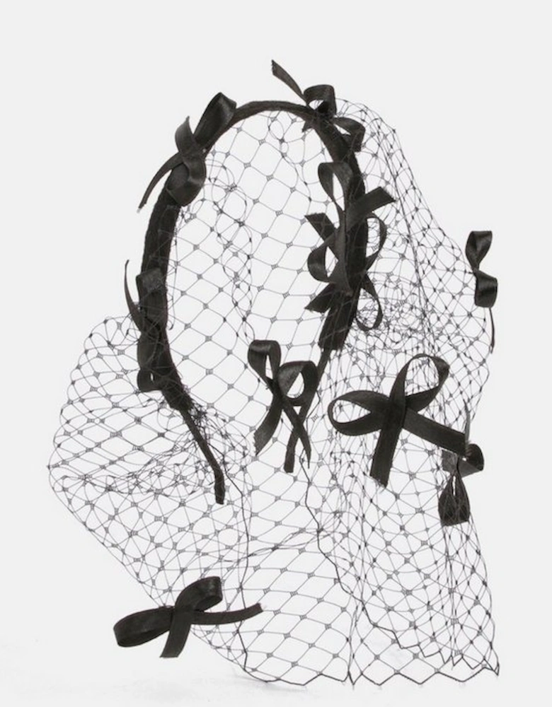 Mesh Bow Detailed Netting Fascinator