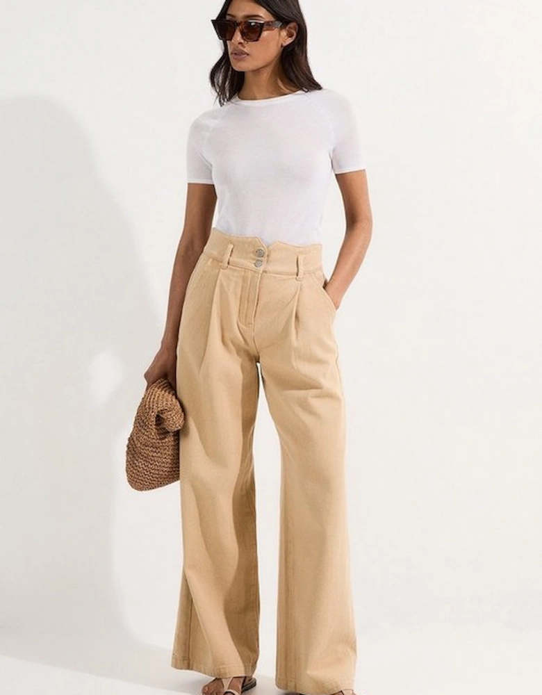 Denim Wide Leg Trousers